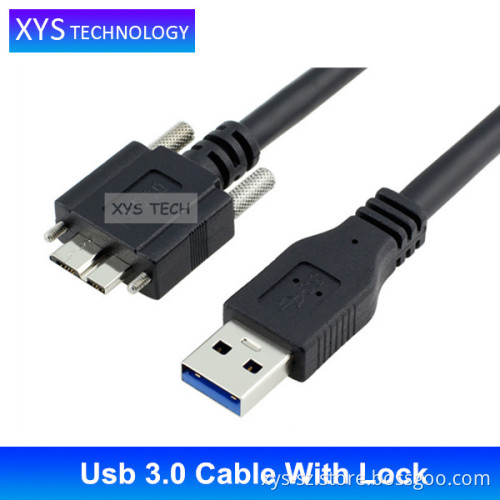 High quality Micro-b 9-Pin Data Cable,usb 3.0 cable with lock /